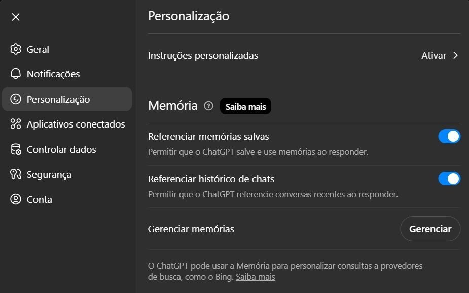 ChatGPT ganha “Memória” que personaliza respostas; veja como ativar - Imagem do artigo original